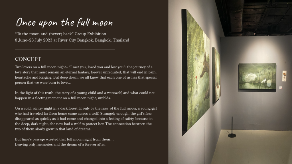 To the moon and (never) back is an art exhibition at Rivercity Bangkok, Thailand.